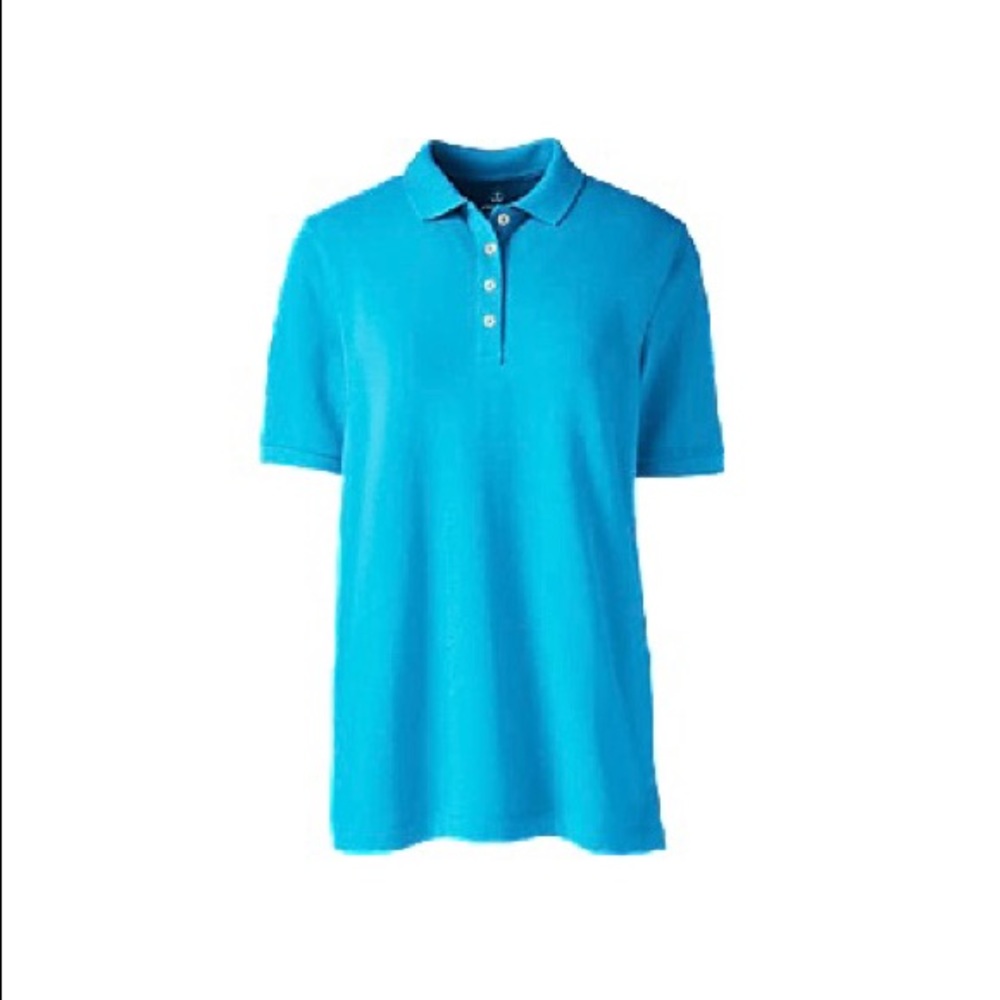 Lands’ End School Uniform Women's Plus Size Banded Short Sleeve Mesh Polo